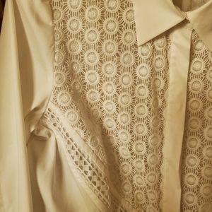 Lafayette 48 White Eyelet Blouse